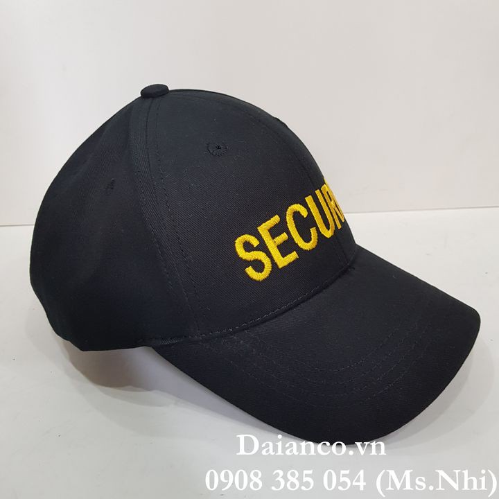Nón kết thời trang màu đen thêu logo SECURITY kiểu dáng đẹp- Hình thật
