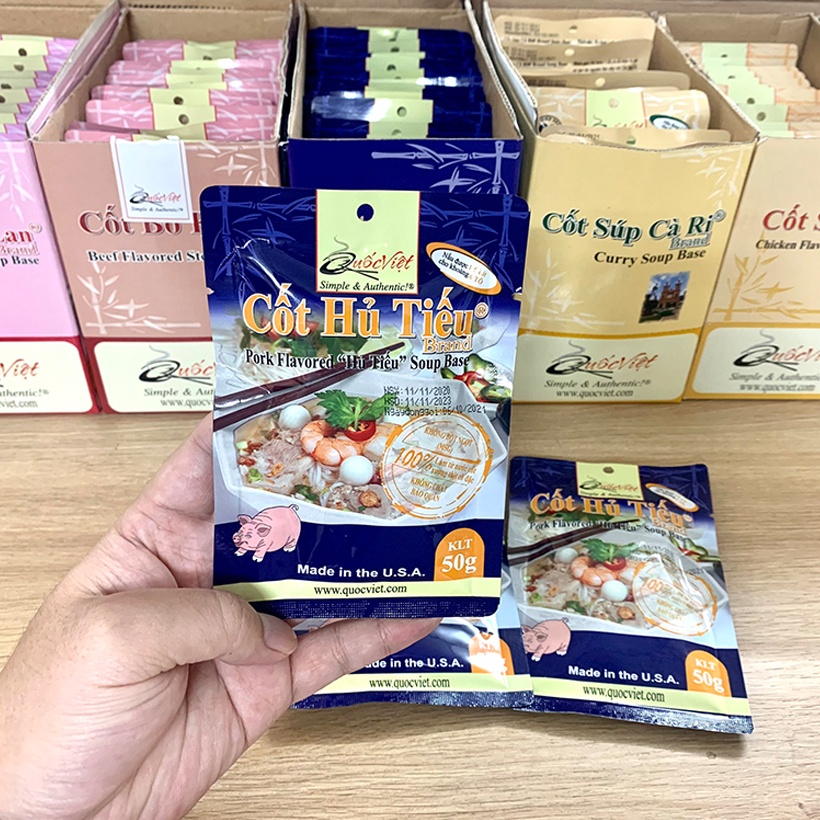 Gia vị nấu hủ tiếu Quốc Việt bịch 50g - Cốt cô đặc Nhập Khẩu USA