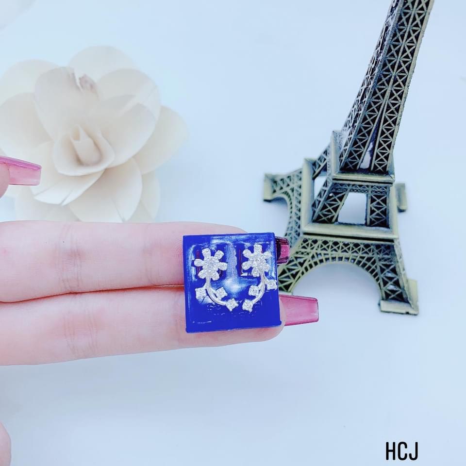 Bông tai bạc nữ mẫu hoa lá trẻ trung chuẩn bạc ta sáng đẹp - Kho sỉ bạc Nhất Linh