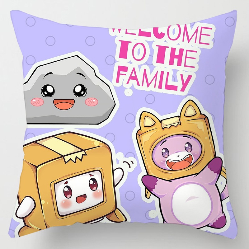 LankyBox Pillowcase Bedroom Sofa Soft Pillow Digital Printing Double-sided Pillowcase Foxy Boxy Rocky Box Pillowcase