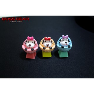 Keycap Lẻ chó con trong giỏ cực cute ( keycap resin độc lạ )( Keycap Artisan )