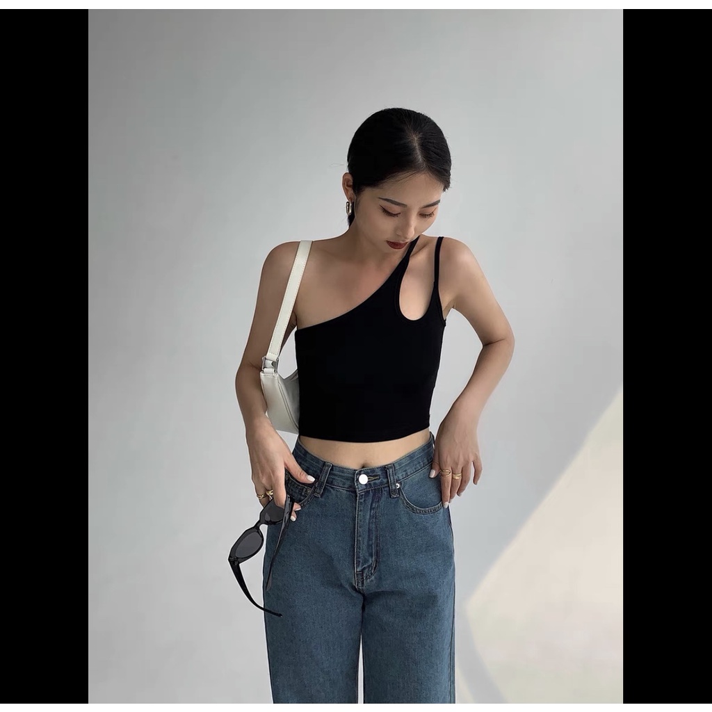 ÁO 2 DÂY CROTOP LỆCH CÁ TÍNH