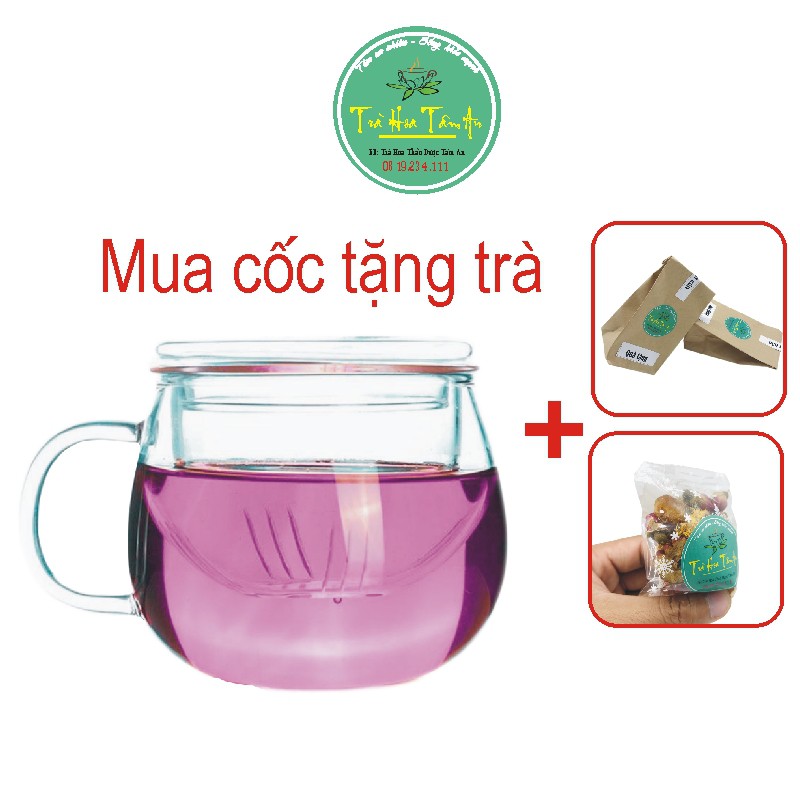 Cốc Pha Trà Thủy Tinh Có Lõi Lọc Cao Cấp 350ml