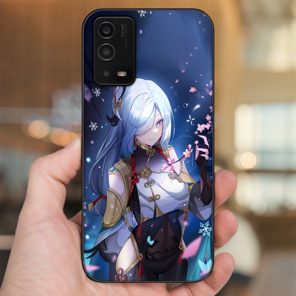 Ốp lưng Oppo A55 4G, A55 5G viền đen in hình Shenhe Genshin Impact