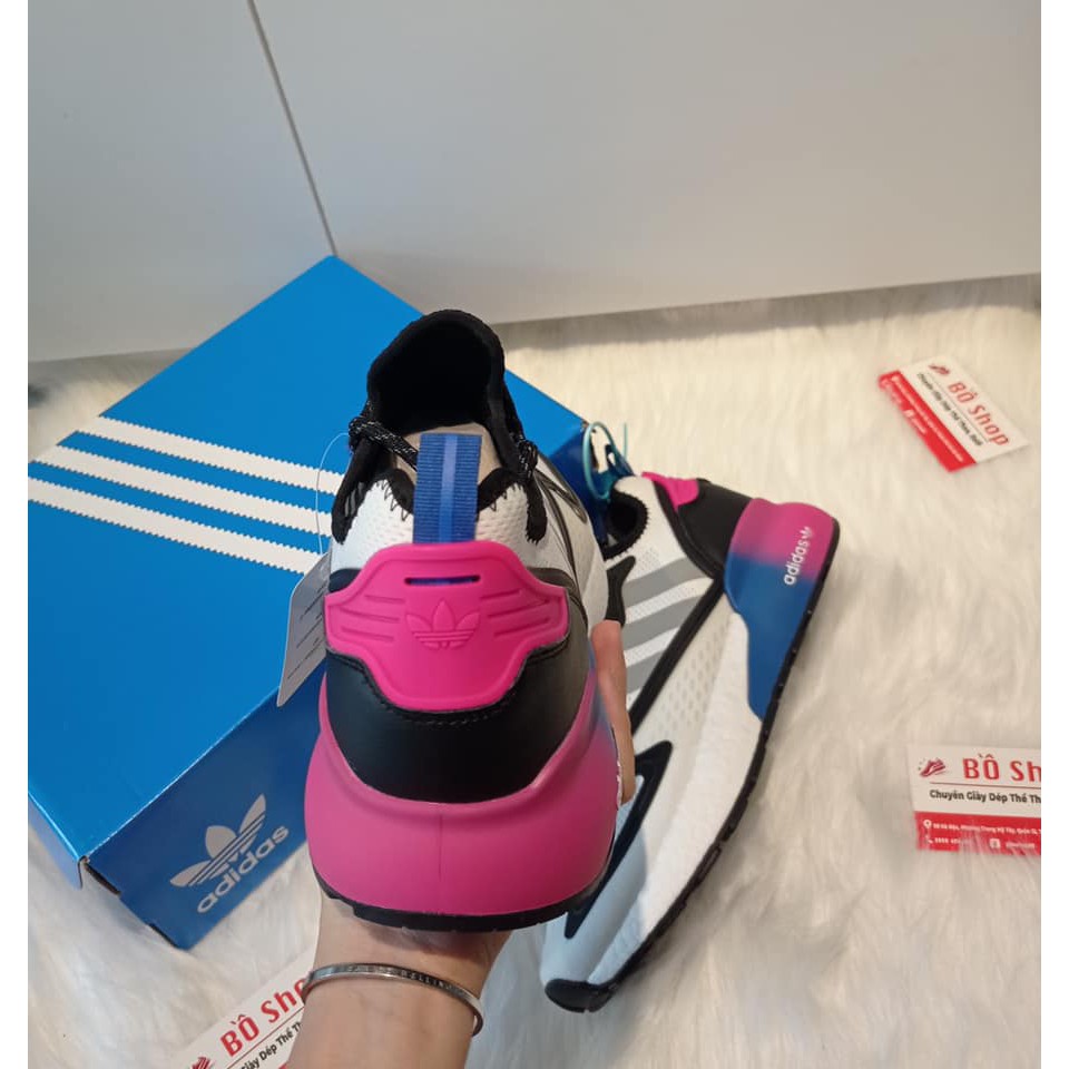 GIÀY THỂ THAO NAM NỮ ADIDAS ZX 2K BOOST CORE BLACK BLUE PINK