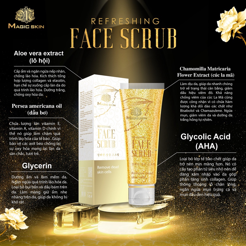 Tẩy da chết dịu nhẹ (Face) Refreshing Face Scrub CHÍNH HÃNG Magic Skin