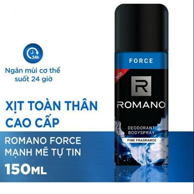 Romano - Xịt khử mùi toàn thân Force  150ml