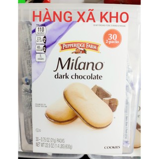 bánh qui  usa milano pepperidge farm thùng 630 gr/30 gói, dark chocolate, hsd: 2021