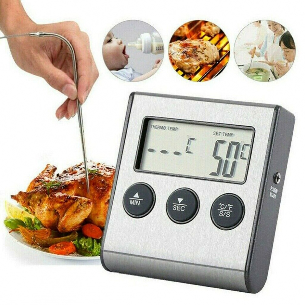Đầu Dò Thời Gian °C /°Công Tắc F - 50-300 Chất Lượng Cao° Nhiệt Kế Đo Nhiệt Độ Đồ Nướng BBQ Tiết Kiệm Năng Lượng