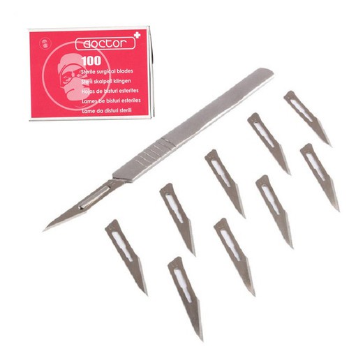Cán dao mổ số 3 tặng kèm 20 lưỡi dao mổ số 11