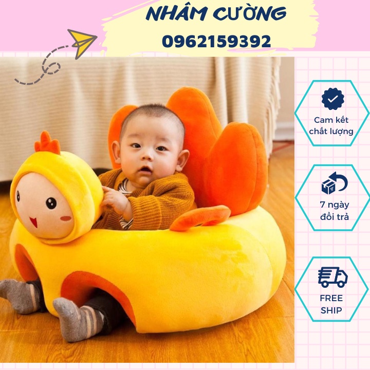 Ghế Tập Ngồi , Ăn Dặm Hình Thú Nhồi Bông Cho Bé, Trẻ Em Sơ Sinh Cao Cấp Siêu Cute Nhiều Màu Được Chọn Mẫu (Có Bông Sẵn)