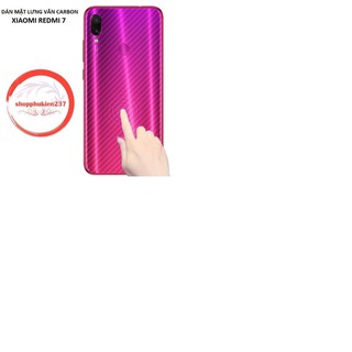 Bộ 3 tấm dán lưng mặt sau vân carbon 3D chống xước cho điện thoại Xiaomi Redmi 7, Redmi Note 7, Redmi Note 7 Pro