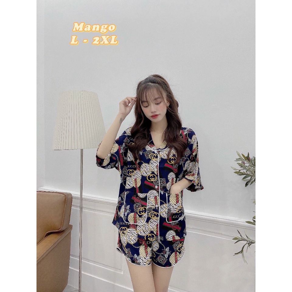 Đồ bộ mặc nhà nữ pijama bigsize lụa mango cao cấp