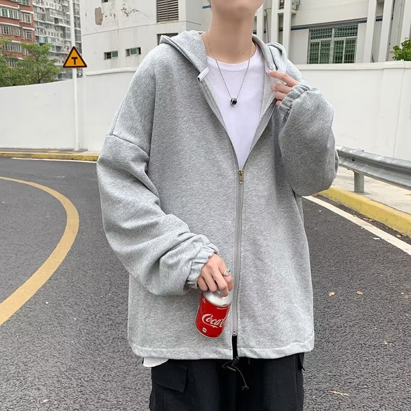 Áo Khoác cardigan Tay Dài Màu Trơn Dáng Rộng Thời Trang Thu Đông Cho Nam