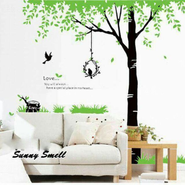 Decal cành cây tổ chim