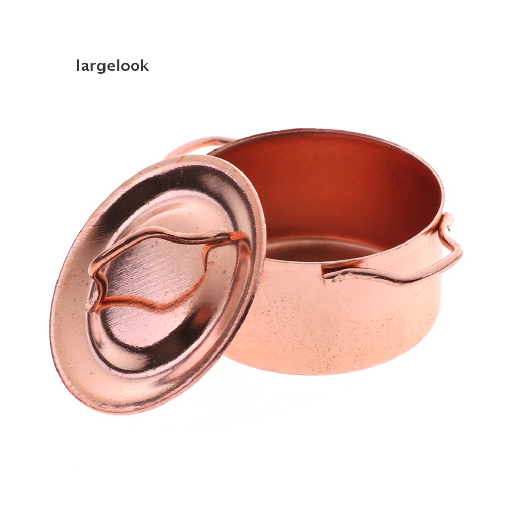 Nồi Nấu Ăn Có Nắp Bằng Đồng Tỉ Lệ 1 / 12 Trang Trí Nhà Búp Bê ♨Nóng Bỏng