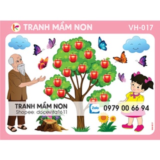 Decal mầm non- TRUYỆN CÂY TÁO VH-017 khổ lớn 127x80