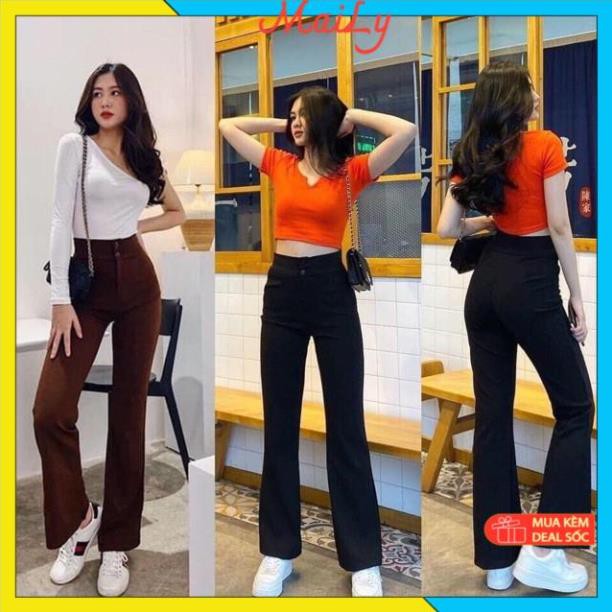 Quần tây ống loe lưng cao - Quần tây nữ ống loe vải tuyết mưa Siêu tôn dáng, mặc là mê | BigBuy360 - bigbuy360.vn