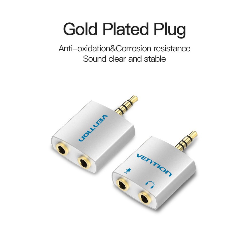 Đầu chuyển đổi âm thanh Vention giắc 3.5mm dành cho máy tính/PC/tai nghe