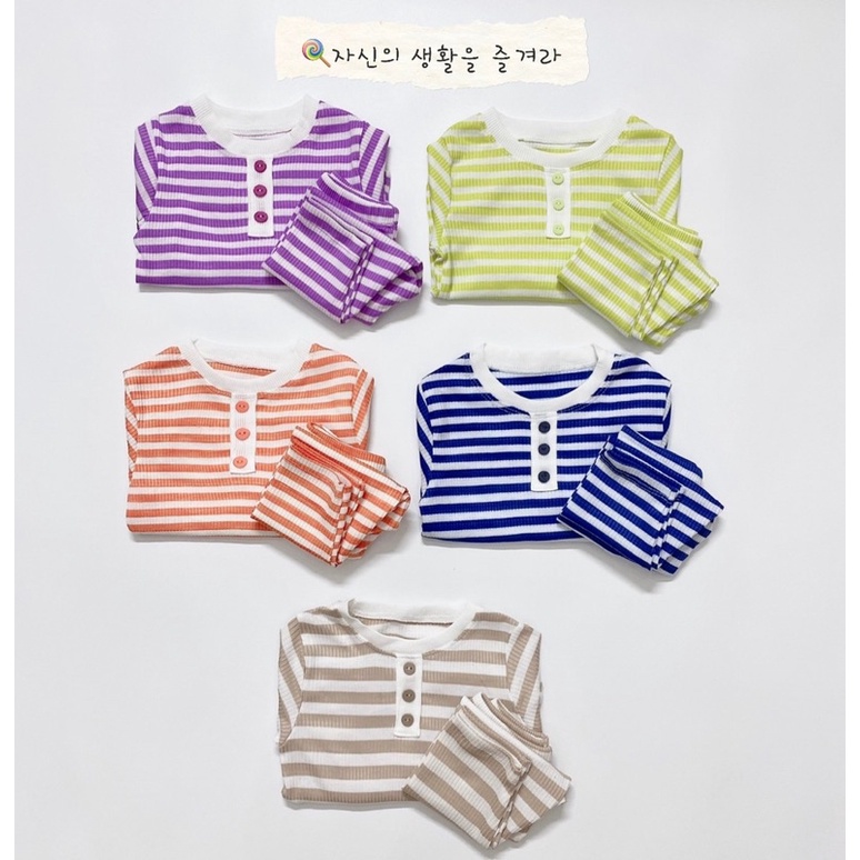 BỘ THUN GÂN KẺ SIÊU MỀM ĐẸP CHO BÉ