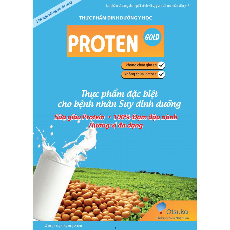 Thực phẩm dinh dưỡng y học 100% đậu nành Protein Gold hương Vani