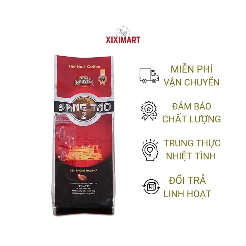 Cà phê rang xay Trung Nguyên Sáng Tạo 2 – bịch 340gr Robusta, arabica