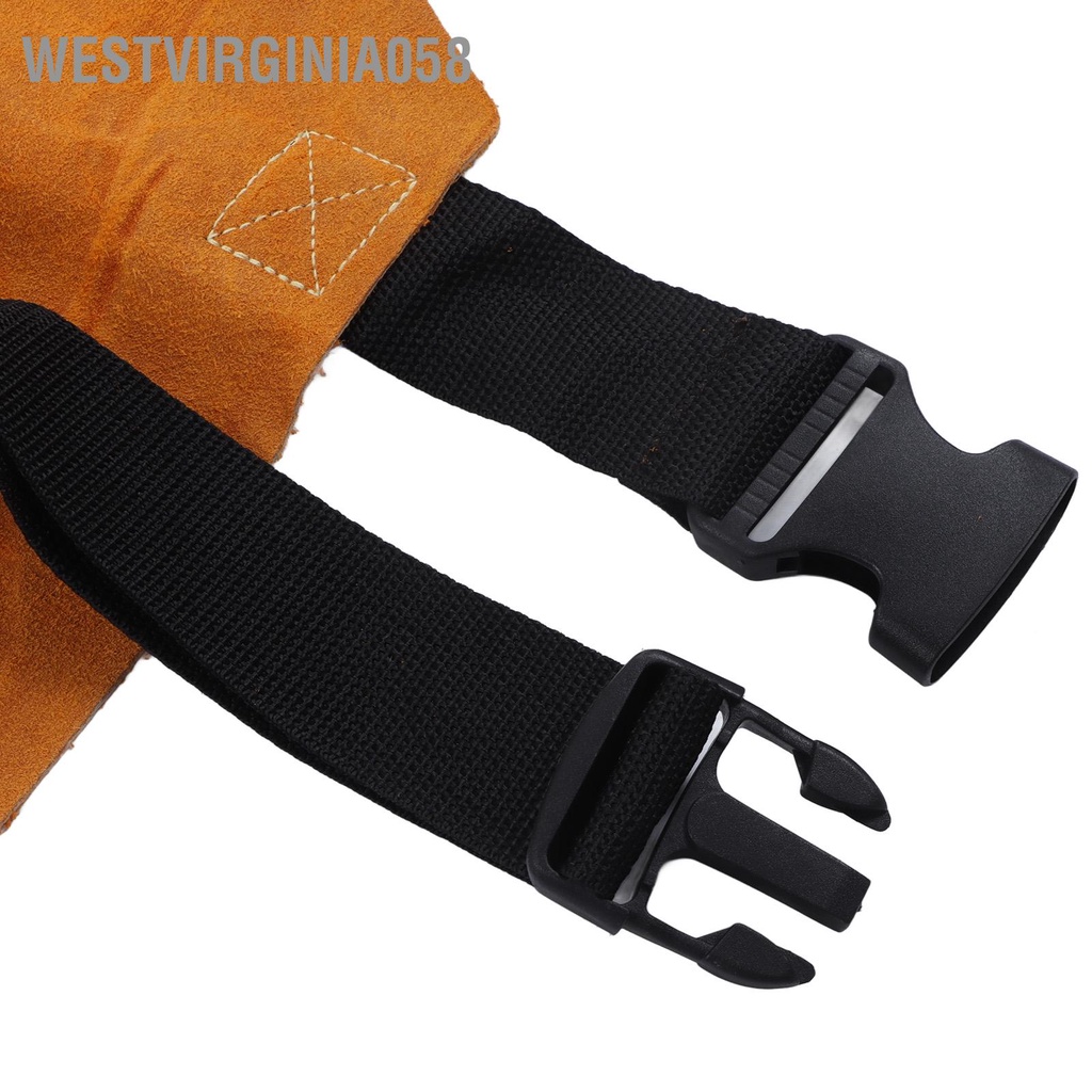 Westvirginia058 Hàn Tạp dề bảo hộ Chống cháy mài mòn Điều chỉnh dây đeo bằng da Quần áo lao động có túi