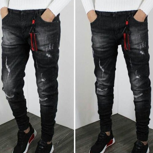 Quần Jeans Nam Đen rách hot Quần Jogger Ống Côn Cao Cấp Vuajeans