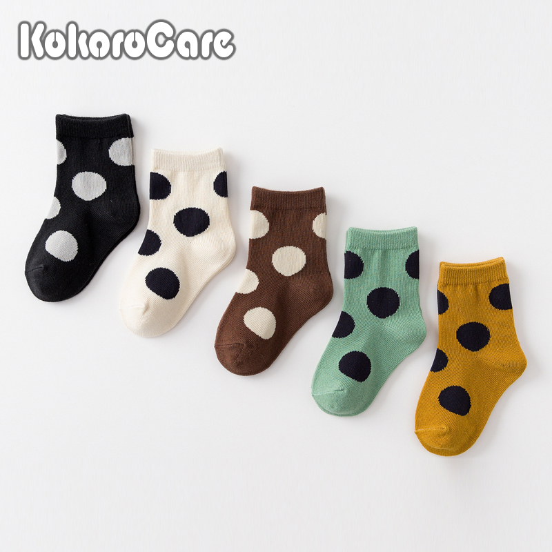 Set 5 Đôi Tất Kokorocare B-18 M/L/XL/XXL Chấm Bi Cho Bé 1 - 12 Tuổi