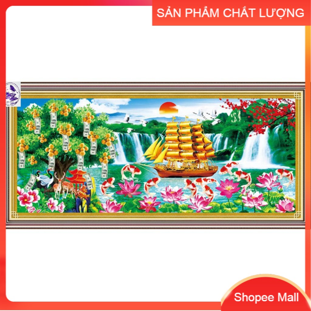 Tranh đính đá khổ lớn Thuận buồm xuôi gió DD9355 kích thước 150*68 [Hàng chính hãng]