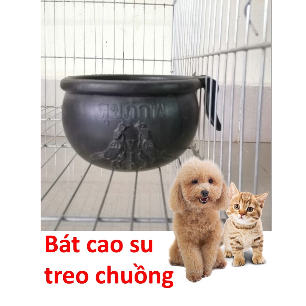 Bát ăn uống chó mèo bằng cao su treo chuồng thú cưng nhỏ (dưới 5kg) KT 12x10cm