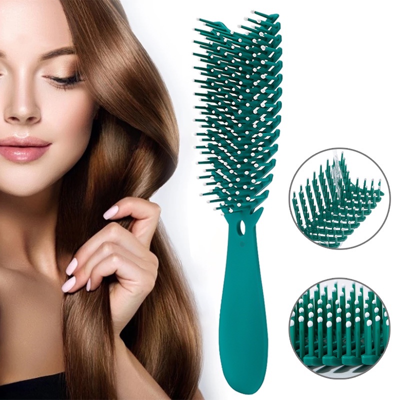 Lược Chải Tóc Mát Xa Da Đầu Siêu Mềm Hình Xương Cá Chuyên Nghiệp Không Gây Rối