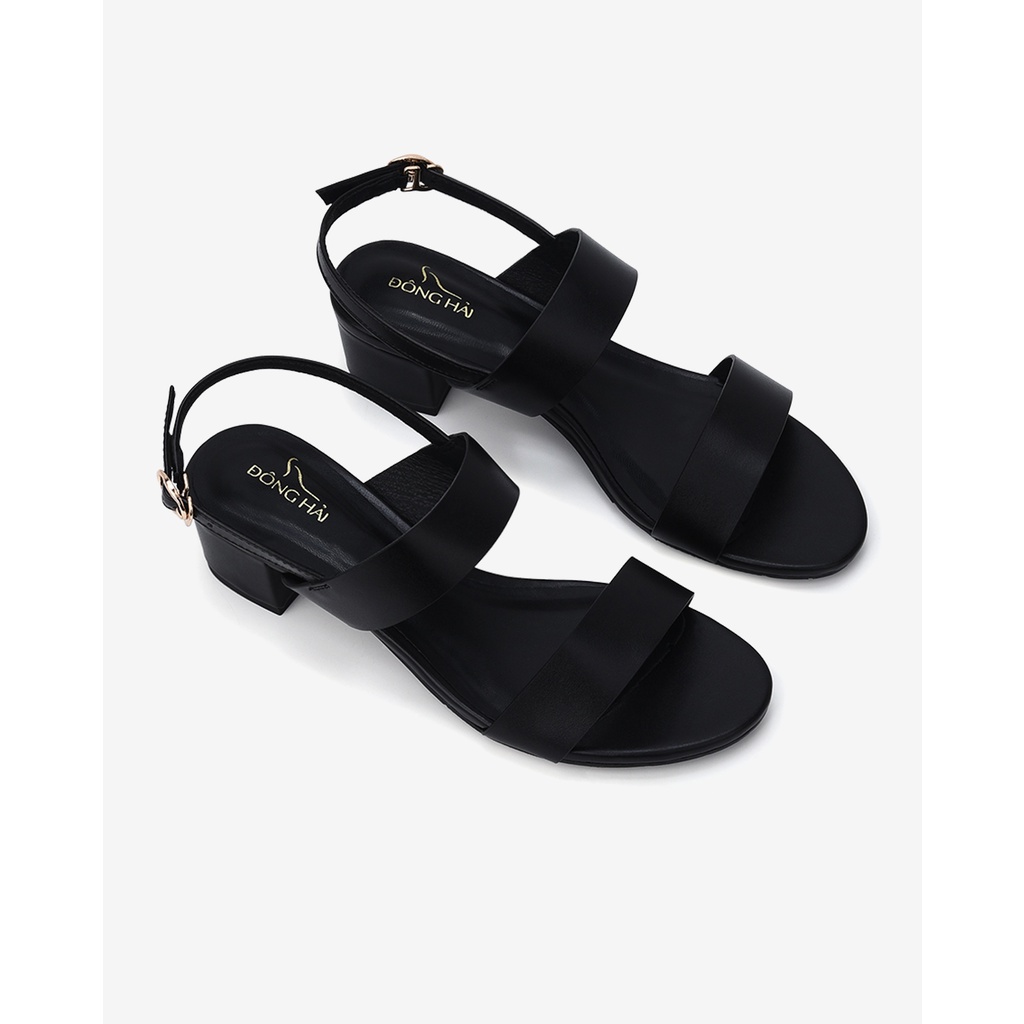 Giày Sandal cao gót nữ Đông Hải gót vuông quai ngang kiểu dáng basic đẹp thời trang cao 5cm - S81K2