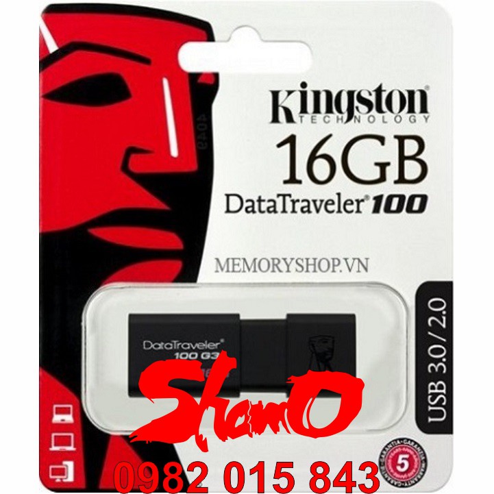 USB 3.0 Kingston 16GB – DataTraveler 100G3 – Chính hãng – Bảo hành 5 năm