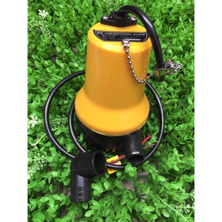 Máy bơm chìm vỏ nhựa bơm tỏm nước thả chìm điện bình DC 12v 60W chuyên ghe tàu, chống ngập