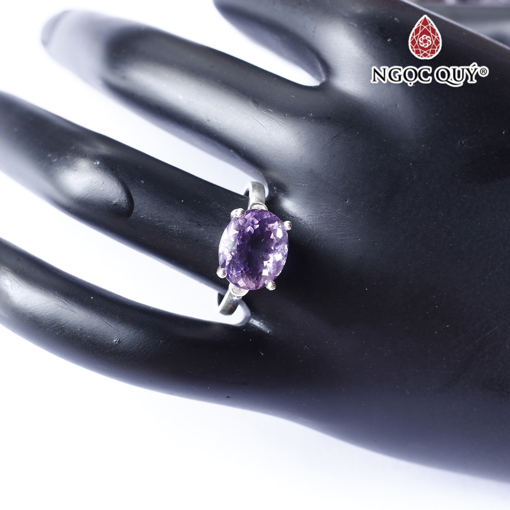 Nhẫn bạc nữ đính TA Tím cao cấp - Ngọc Quý