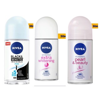 Lăn ngăn mùi NIVEA 50ml - Pearl & Beauty & NIVEA Black & White 5in1 & Extra Whitening
