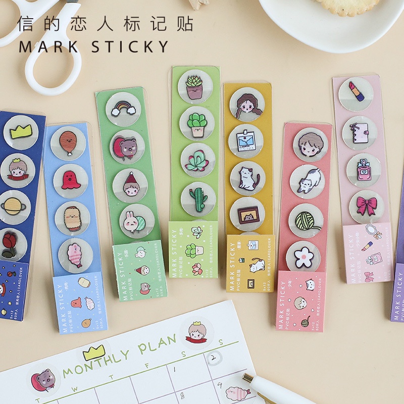 Sticker hình dán dễ thương sáng tạo nhãn dán sổ trang trí dễ thương phong các Hàn Quốc siêu đáng yêu