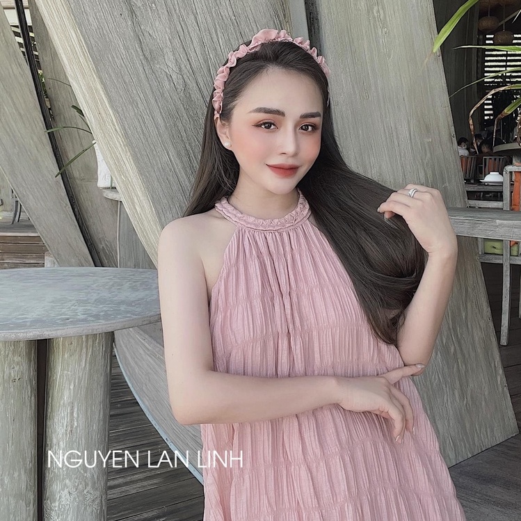 Đầm dáng suông chất xốp tay ngắn bầu bì bon chen siêu xinh cực hot hình thật