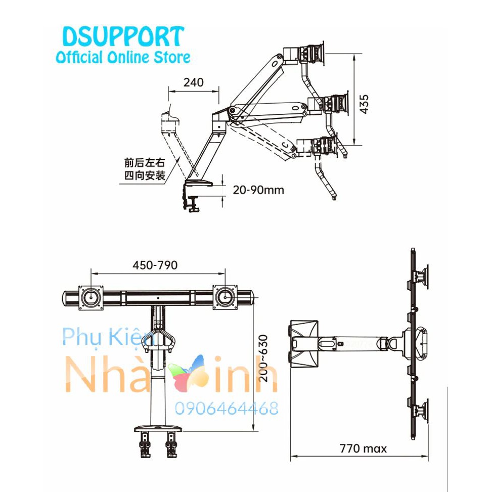 NB32 Khí Thanh Chống 24-32 Inch Đôi Màn Hình Màn Hình Gắn Chân Đế Để Bàn Ngồi Đứng Máy Trạm Tải 2-15kgs | BigBuy360 - bigbuy360.vn