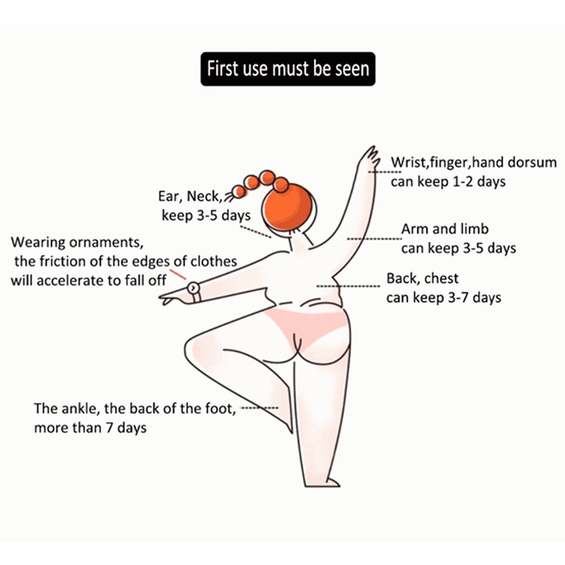 Vòng cổ / Vòng Tay Hình Xăm Tạm Thời Hình Lông Vũ Màu Vàng Ánh Kim Lấp Lánh Chống Thấ