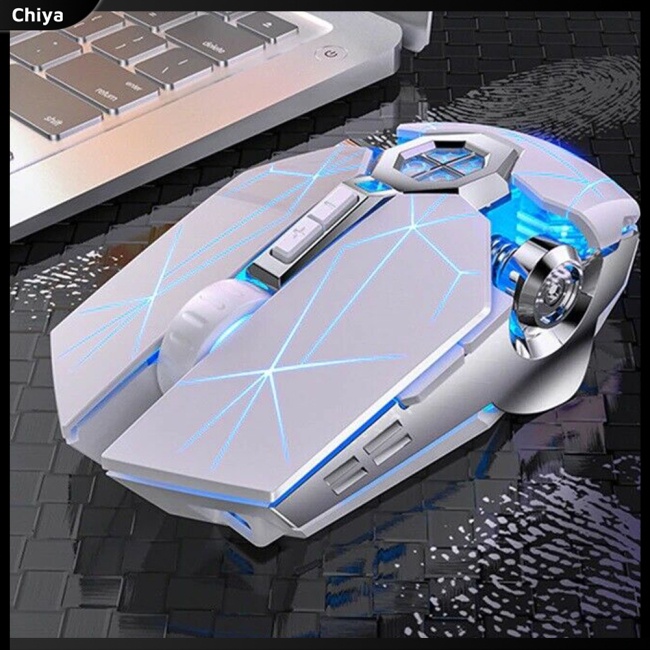 Chuột Quang Không Dây 2.4g 1600dpi Đèn Led 7 Màu Sắc Có Thể Sạc Lại Dành Cho Pc Laptop