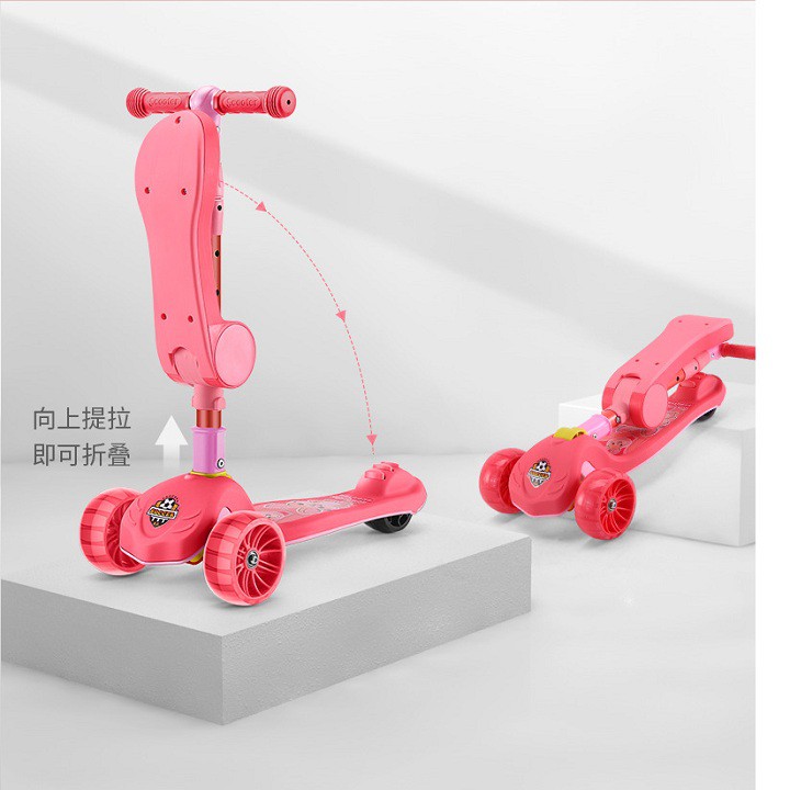 Xe trượt scooter cho bé GRAFFITI 3 bánh xe lớn có đèn nhạc phù hợp bé từ 2-14 tuổi (Tặng ghế ngồi + full phụ kện)