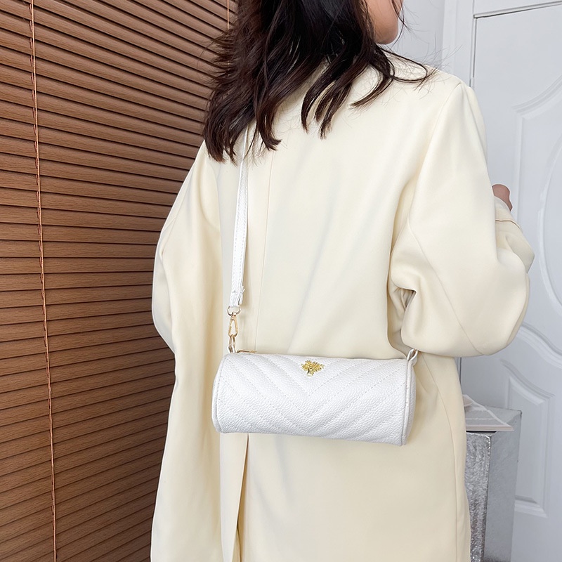 Túi Đeo Chéo Hình Trụ Màu Trơn Thêu Họa Tiết Da Báo Thời Trang Cho Nữ 2022