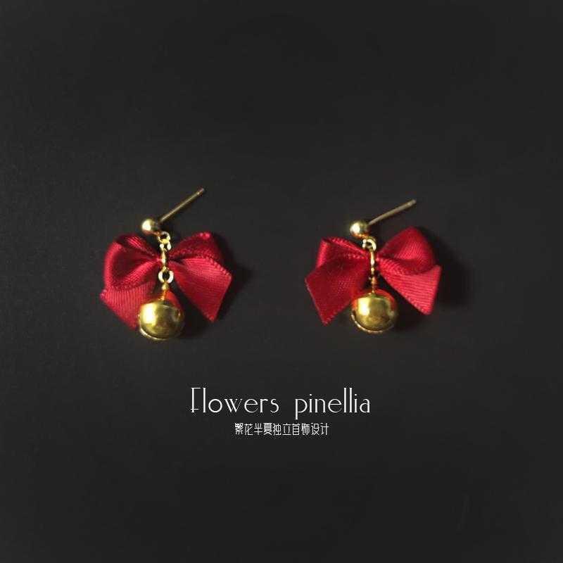 Khuyên Tai Dạng Kẹp Hình Nơ Đỏ Thiết Kế Thanh Lịch Dễ Phối Đồ Thời Trang Phong Cách Hàn Quốc Cho Nữ