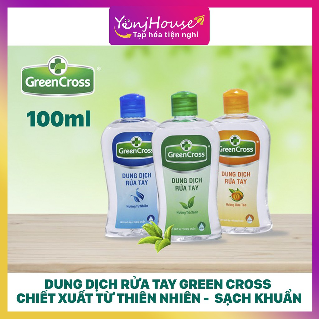 DUNG DỊCH RỬA TAY GREEN CROSS HƯƠNG TỰ NHIÊN CHAI 100ML - YENJHOUSE