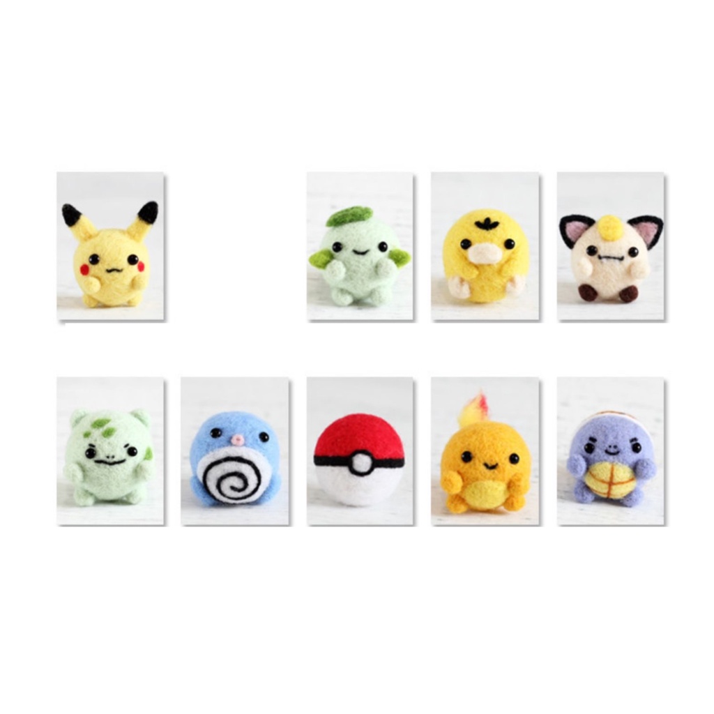 Len Chọc Handmade, Bộ Kit Len Chọc Combo 9 Bé Pokemon
