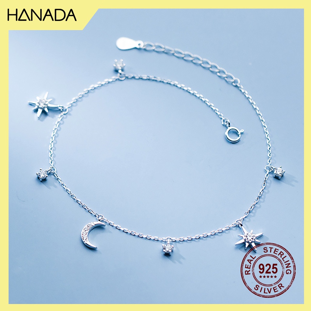 Lắc Chân Bạc 925 Hanada Trăng Sao 0205 G18