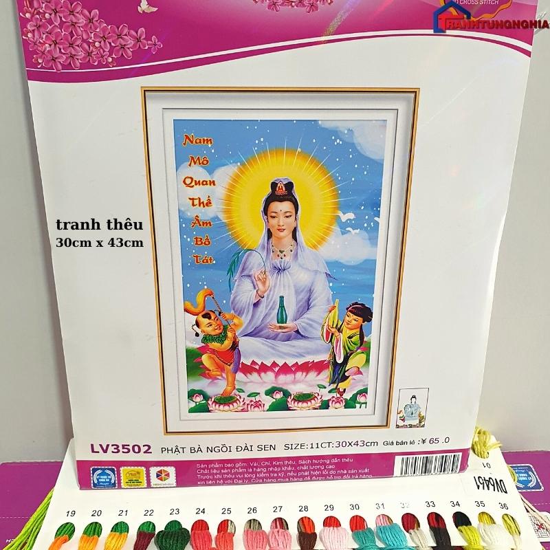Tranh đính đá, tranh thêu chữ thập quan thế âm bồ tát