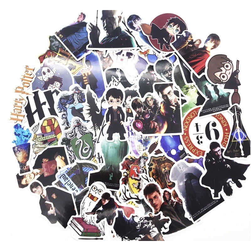 combo 30-60 sticker harry postter decal ép lụa bóc dán/ hình dán harry postter